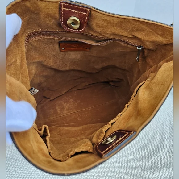 Patricia Nash European Map Leather Shoulder Bag Wristlet Set Handbag - Picture 6 of 16